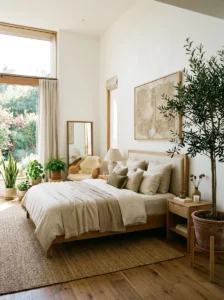 Dream room decorated with indoor plants and fresh greenery.