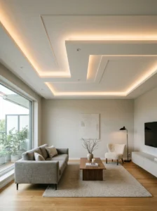 Minimal POP ceiling with clean modern geometric design