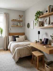 Small room with slim furniture and modern minimal styling.