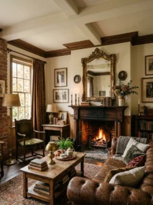 Vintage decor paired with crown molding detail