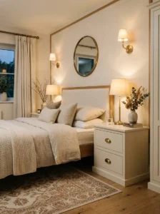 : Adjustable dim lighting creating a romantic mood.