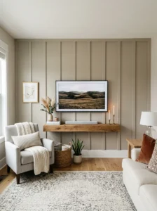 Board and batten TV accent wall.