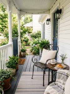Small porch with a charming bistro chair.