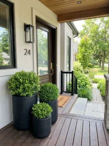 Decorative bamboo wind chime on a front porch.
