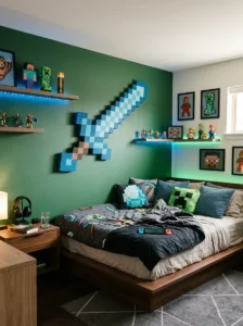 Minecraft diamond sword wall decoration.