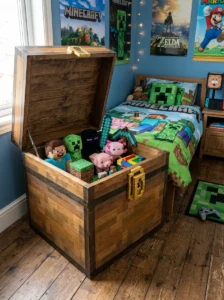 Minecraft treasure chest toy storage box.