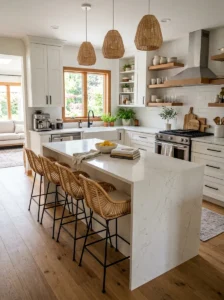 Peninsula kitchen layout with breakfast seating.