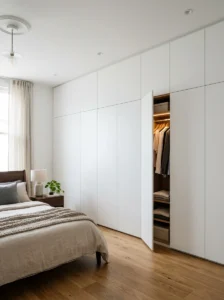 Bedroom cupboard with integrated dressing table.