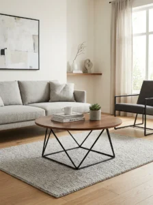 Coffee table matching the room's interior style.