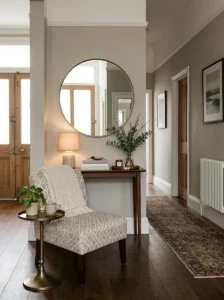 Vertical storage maximizing space in a small entryway