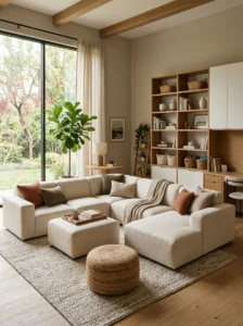 Flexible family room designed to adapt over time.