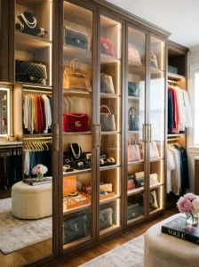 Glass-front closet display cabinets