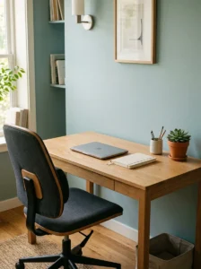 Clean uncluttered study desk with only essential items displayed.
