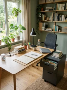 Flexible study room setup that can be adjusted as study needs change.