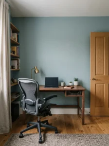 Quiet study room positioned away from household distractions.