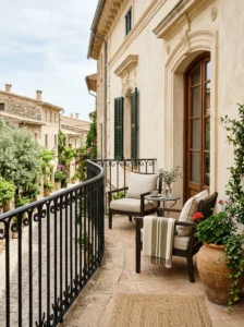 Classic wrought iron balcony railing with timeless elegant design