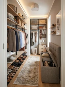 Cascading hangers increasing clothing storage in a small closet