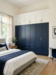 Two-tone bedroom cupboard design.