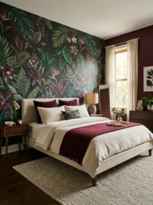 Personal statement wallpaper creating a bold and expressive bedroom
