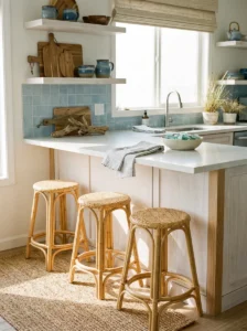 Durable salt-air-resistant finishes in a coastal kitchen