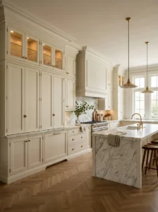Kitchen crown molding adding classic architectural elegance