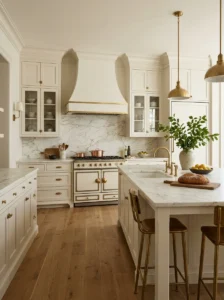 Classic apron-front range in an elegant timeless kitchen