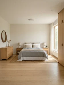 Uncluttered bedroom with open floor space for better movement