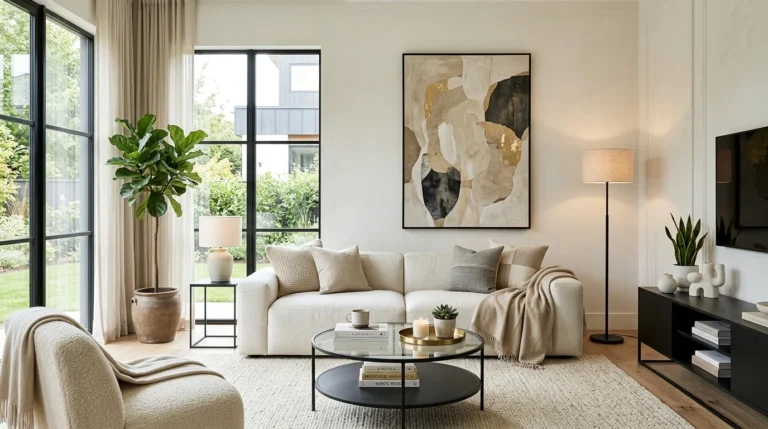 contemporary living room ideas with modern furniture neutral colors and stylish decor setup