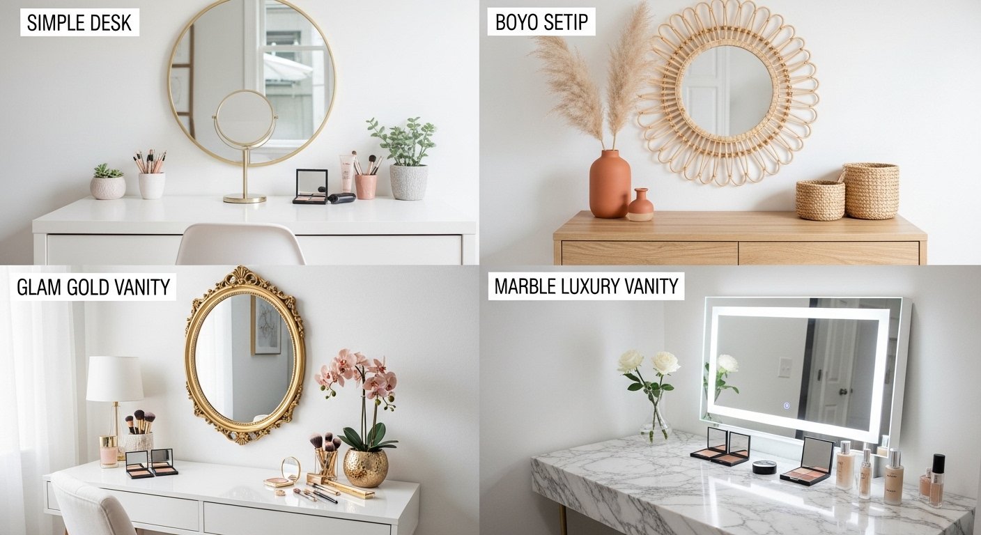 Vanity setup ideas from budget to luxury with modern and stylish decor inspiration