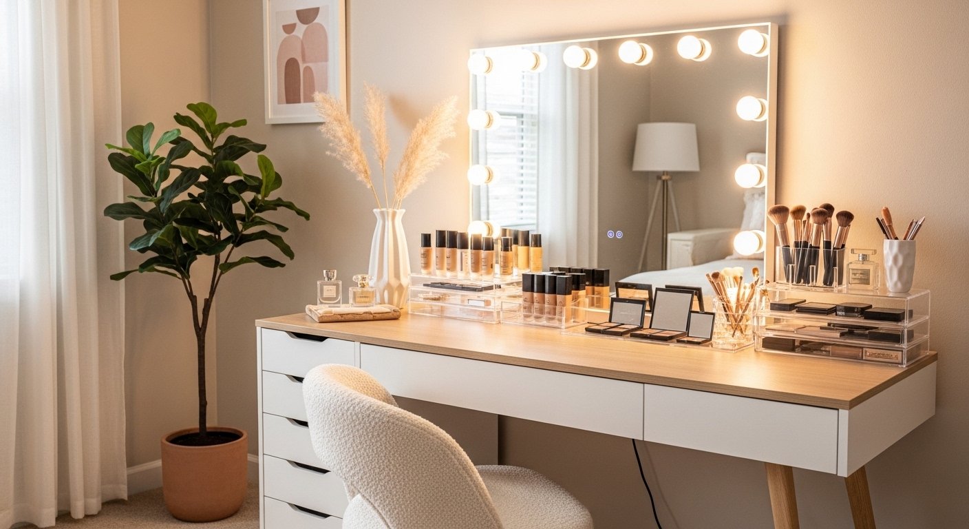 Pinterest-worthy makeup desk ideas with stylish beauty space and organized decor