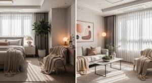 Modern home interior ideas with cozy decor, lighting, and stylish furniture setup